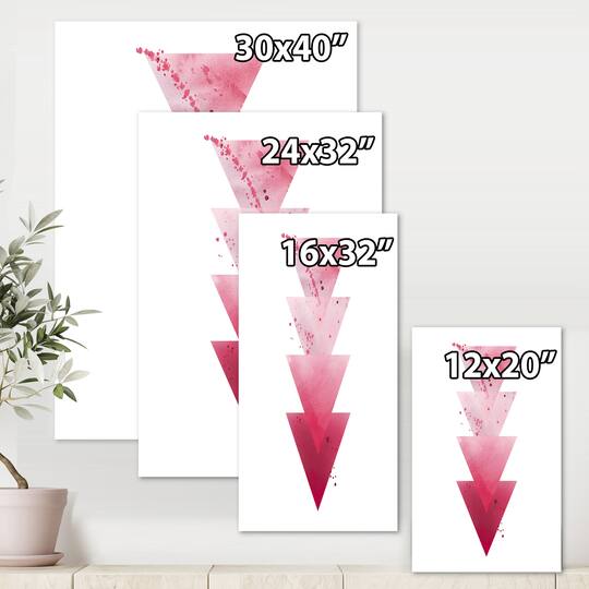 Designart - Red Triangles Abstract Geometric Art Composition